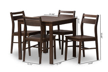 Load image into Gallery viewer, Baxton Studio Lovy Modern and Contemporary Walnut-Finished 5-Piece Dining Set