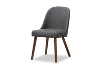 Load image into Gallery viewer, Baxton Studio Cody Mid-Century Modern Dark Grey Fabric Upholstered Walnut Finished Wood 5-Piece Dining Set