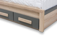 Load image into Gallery viewer, Baxton Studio Pandora Modern and Contemporary Dark Grey and Light Brown Two-Tone 2-Drawer Twin Size Storage Platform Bed
