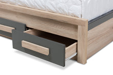 Load image into Gallery viewer, Baxton Studio Pandora Modern and Contemporary Dark Grey and Light Brown Two-Tone 2-Drawer Twin Size Storage Platform Bed