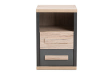 Load image into Gallery viewer, Baxton Studio Pandora Modern and Contemporary Dark Grey and Light Brown Two-Tone 2-Drawer Nightstand