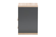 Load image into Gallery viewer, Baxton Studio Pandora Modern and Contemporary Dark Grey and Light Brown Two-Tone 2-Drawer Nightstand
