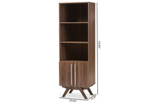 Load image into Gallery viewer, Baxton Studio Ashfield Mid-Century Modern Walnut Brown Finished Wood Bookcase