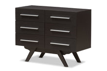 Load image into Gallery viewer, Baxton Studio Auburn Mid-Century Modern Espresso Brown Finished Wood 6-Drawer Dresser