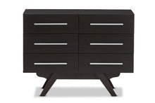 Load image into Gallery viewer, Baxton Studio Auburn Mid-Century Modern Espresso Brown Finished Wood 6-Drawer Dresser