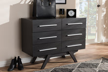 Load image into Gallery viewer, Baxton Studio Auburn Mid-Century Modern Espresso Brown Finished Wood 6-Drawer Dresser