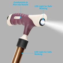 Load image into Gallery viewer, Lightweight Adjustable Folding Cane Seat with Light-Brown