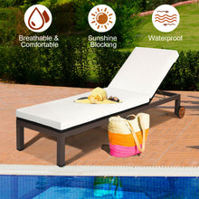Load image into Gallery viewer, Back Adjustable Cushioned Patio Rattan Lounge Chair