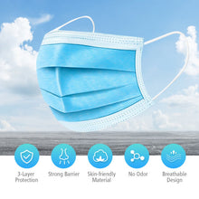 Load image into Gallery viewer, 50 Pieces 3-Layer Breathable Non-woven Fabric Disposable Face Mask