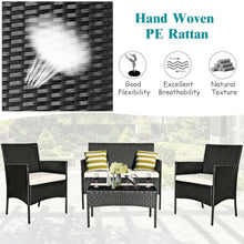 Load image into Gallery viewer, 4 Pcs Patio Rattan Cushioned Sofa Furniture Set