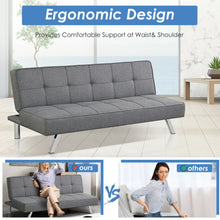 Load image into Gallery viewer, Convertible Futon Sofa Bed Adjustable Sleeper with Stainless Steel Legs