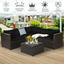 Load image into Gallery viewer, 6 Pieces Patio Furniture Sofa Set with Cushions for Outdoor-Black