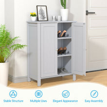 Load image into Gallery viewer, 2-Door Bathroom Floor Storage Cabinet Space Saver Organizer-Gray