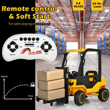 Load image into Gallery viewer, 12V Kids Ride On Forklift with Remote Control and Back Trunk-Yellow