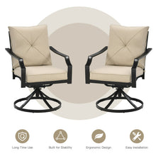 Load image into Gallery viewer, Set of 2 Patio Swivel Dining Chairs with Cushions