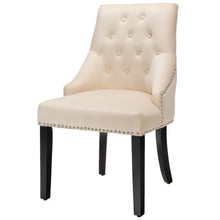 Load image into Gallery viewer, Modern Upholstered Button-Tufted Dining Chair with Naild Trim-Beige