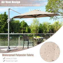 Load image into Gallery viewer, 11ft Patio Offset Umbrella with 360° Rotation and Tilt System-Coffee