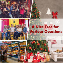 Load image into Gallery viewer, Pre-lit Christmas Hinged Tree with Red Berries and Ornaments-7 ft