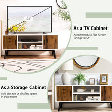 Load image into Gallery viewer, Modern TV Stand with Cabinets and Open Shelves