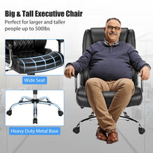 Load image into Gallery viewer, 500 Lbs Height Adjustable Office Chair with Metal Base and Extra Wide Seat