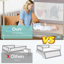 Load image into Gallery viewer, 57 Inch Vertical Lifting Bed Guard Rails for Toddlers with Lock-Gray