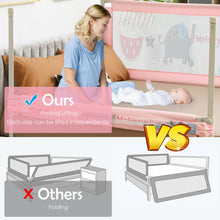 Load image into Gallery viewer, 57 Inch Vertical Lifting Bed Guard Rails for Toddlers with Lock-Pink