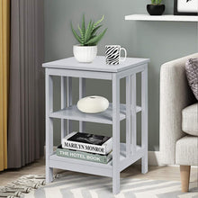 Load image into Gallery viewer, Set of 2 Multifunctional 3-Tier Nightstand Sofa Side Table with Reinforced Bars and Stable Structure -Gray