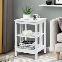 Load image into Gallery viewer, Set of 2 Multifunctional 3-Tier Nightstand Sofa Side Table with Reinforced Bars and Stable Structure -White