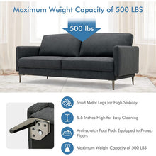 Load image into Gallery viewer, 76.5 Inches Fabric Sofa Couch with Metal Leg