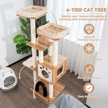Load image into Gallery viewer, Indoor Cat Tree Tower with Platform Scratching Posts-Beige