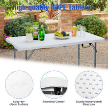 Load image into Gallery viewer, 3-Level Height Adjustable Folding Table