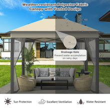 Load image into Gallery viewer, 11 x 11 Feet Portable Outdoor Patio Folding Gazebo with Led Lights -Coffee