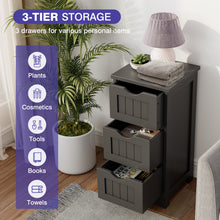 Load image into Gallery viewer, Bathroom Floor Freestanding Storage Organizer with 3 Drawers-Black