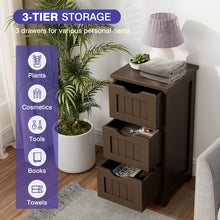 Load image into Gallery viewer, Bathroom Floor Freestanding Storage Organizer with 3 Drawers-Brown