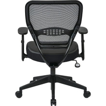 Load image into Gallery viewer, Office Star Professional Dark Air Grid Back Managers Chair - Leather Seat - 5-star Base - Black - 1 Each