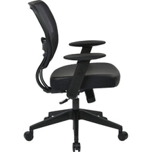 Load image into Gallery viewer, Office Star Professional Dark Air Grid Back Managers Chair - Leather Seat - 5-star Base - Black - 1 Each
