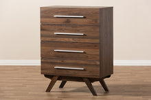 Load image into Gallery viewer, Baxton Studio Auburn Mid-Century Modern Walnut Brown Finished Wood 4-Drawer Chest
