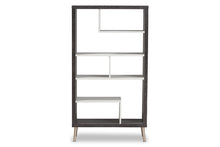 Load image into Gallery viewer, Baxton Studio Atlantic Modern and Contemporary Dark Brown and Light Grey Two-Tone Finished Wood Display Shelf