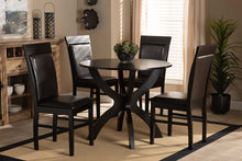 Load image into Gallery viewer, Baxton Studio Ancel Modern and Contemporary Dark Brown Faux Leather Upholstered and Dark Brown Finished Wood 5-Piece Dining Set