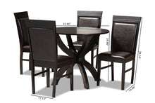Load image into Gallery viewer, Baxton Studio Ancel Modern and Contemporary Dark Brown Faux Leather Upholstered and Dark Brown Finished Wood 5-Piece Dining Set