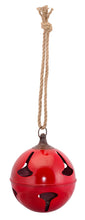 Load image into Gallery viewer, Red Metal Sleigh Bell with Jute Hanger (Set of 2)
