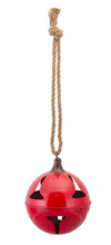 Load image into Gallery viewer, Red Metal Sleigh Bell with Jute Hanger (Set of 2)