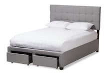 Load image into Gallery viewer, Baxton Studio Tibault Modern and Contemporary Grey Fabric Upholstered Queen Size Storage Bed