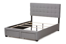 Load image into Gallery viewer, Baxton Studio Tibault Modern and Contemporary Grey Fabric Upholstered Queen Size Storage Bed