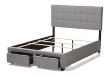 Load image into Gallery viewer, Baxton Studio Tibault Modern and Contemporary Grey Fabric Upholstered Queen Size Storage Bed