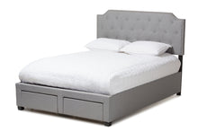 Load image into Gallery viewer, Baxton Studio Aubrianne Modern and Contemporary Grey Fabric Upholstered Queen Storage Bed