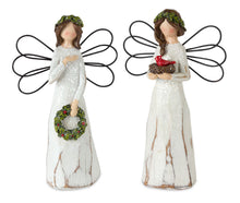 Load image into Gallery viewer, Frosted Winter Angel with Bird and Wreath Accent (Set of 6)
