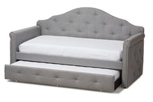 Load image into Gallery viewer, Baxton Studio Emilie Modern and Contemporary Grey Fabric Upholstered Daybed with Trundle
