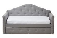 Load image into Gallery viewer, Baxton Studio Emilie Modern and Contemporary Grey Fabric Upholstered Daybed with Trundle