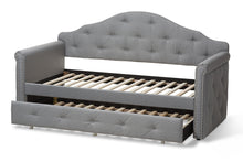 Load image into Gallery viewer, Baxton Studio Emilie Modern and Contemporary Grey Fabric Upholstered Daybed with Trundle